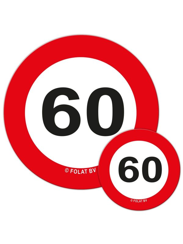 60 Jaar Verkeerdbord Confetti 48St.