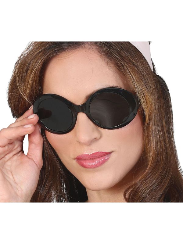 60's Zwarte Grote Bril