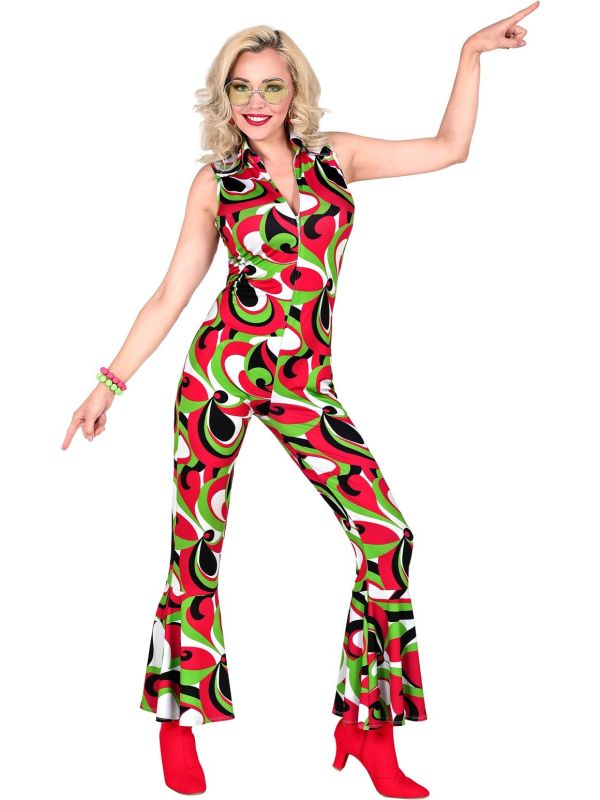 70's Disco Groene Jumpsuit Dames