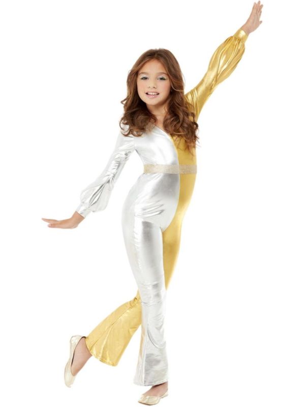 70's Super Chic Kostuum Meisjes Goud en Zilver