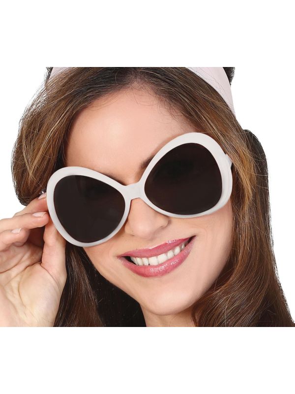 70's Witte Grote Bril