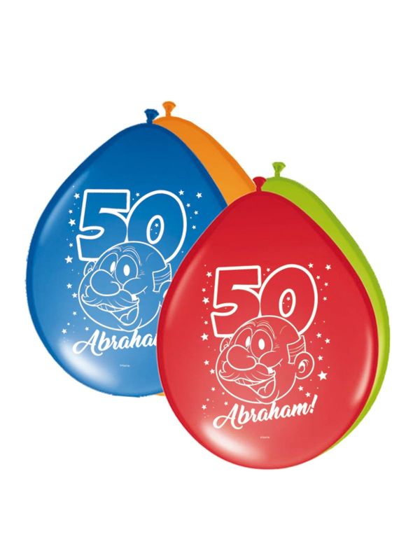8 50 Jaar Abraham Regenboog Ballonnen 30cm