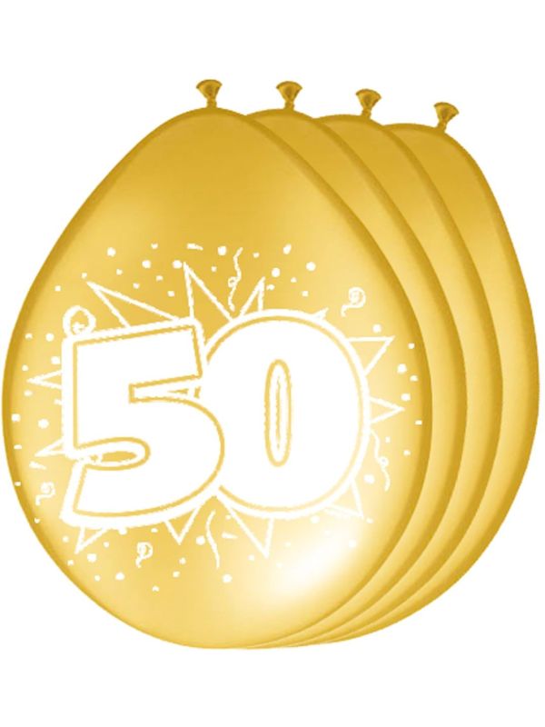 8 Gouden Jubileum 50 Jaar Ballonnen 30cm