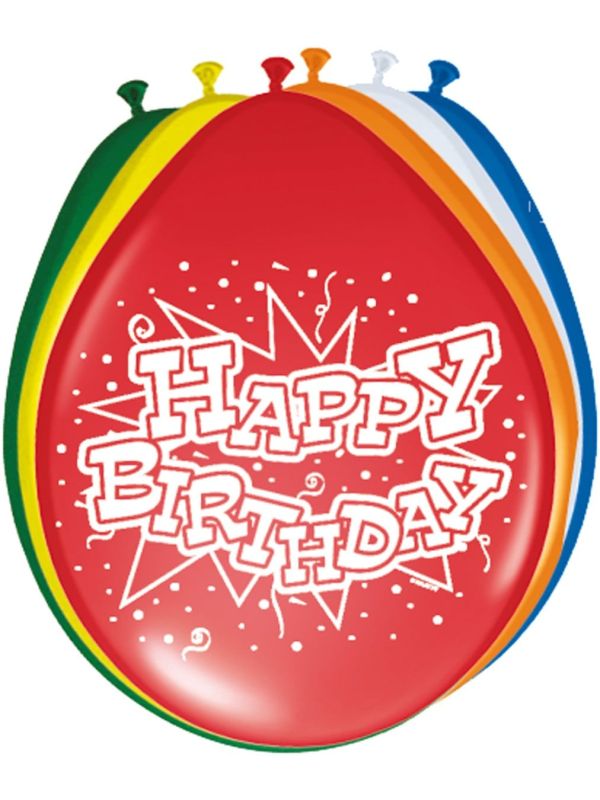 8 Happy Birthday Feest Ballonnen 30cm