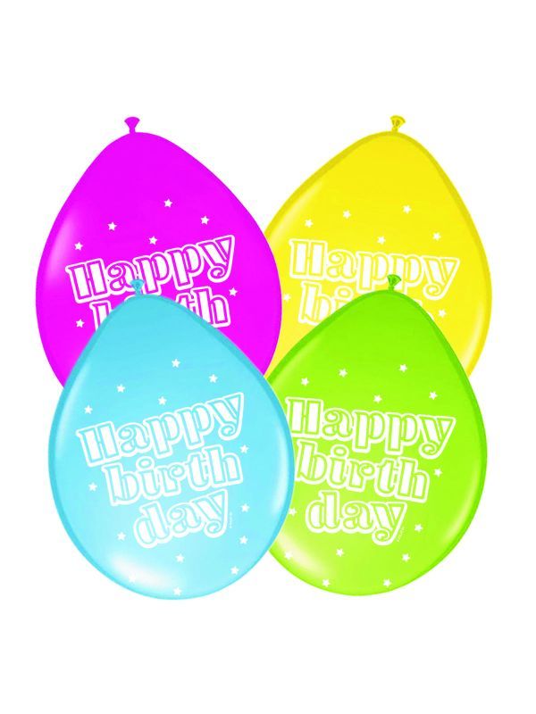 8 Happy Birthday Sterren Ballonnen 30cm
