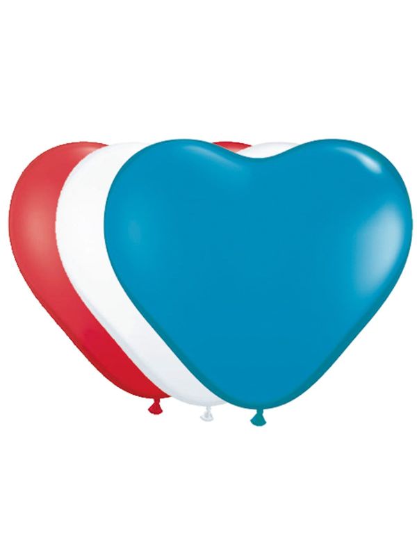 8 Hartvormige Ballonnen Roze Wit Rood