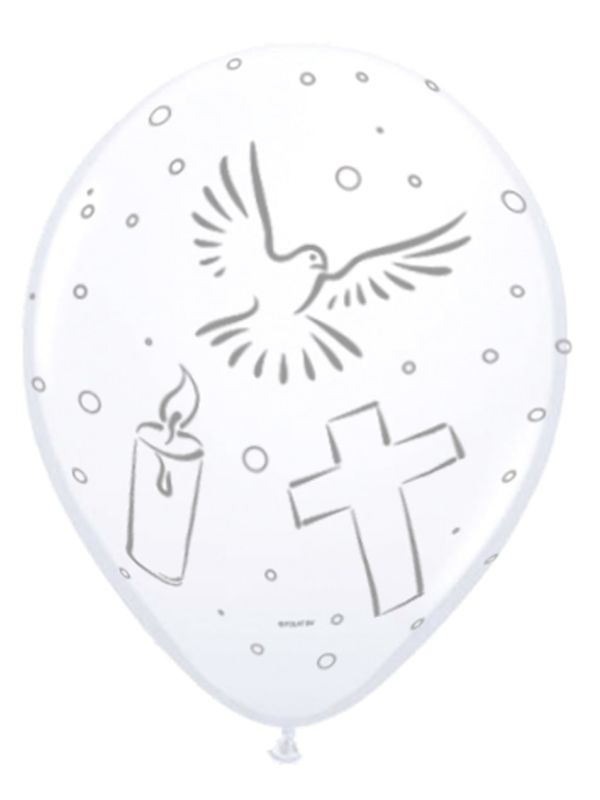 8 Heilige Communie Ballonnen Wit