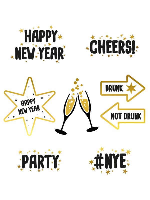 8 Oud & Nieuw Raamstickers