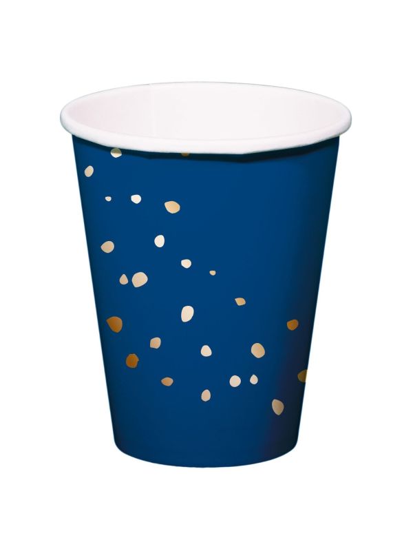 8 Papieren Bekers Verjaardag Elegant Blauw