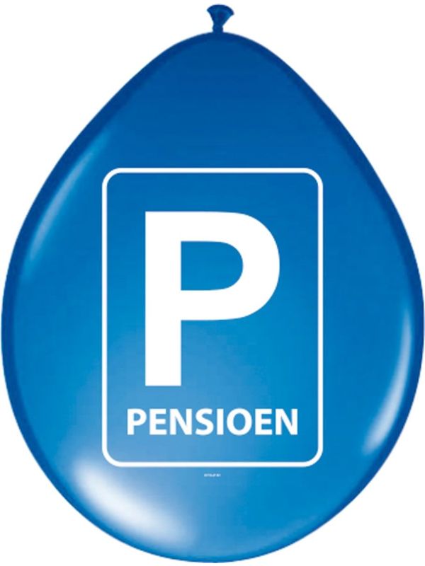8 Pensioen Ballonnen Parkeerbord