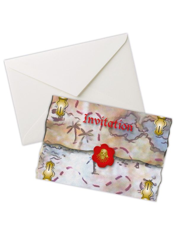 8 Rode Piraat Piraten Kinderfeestje Uitnodigingen