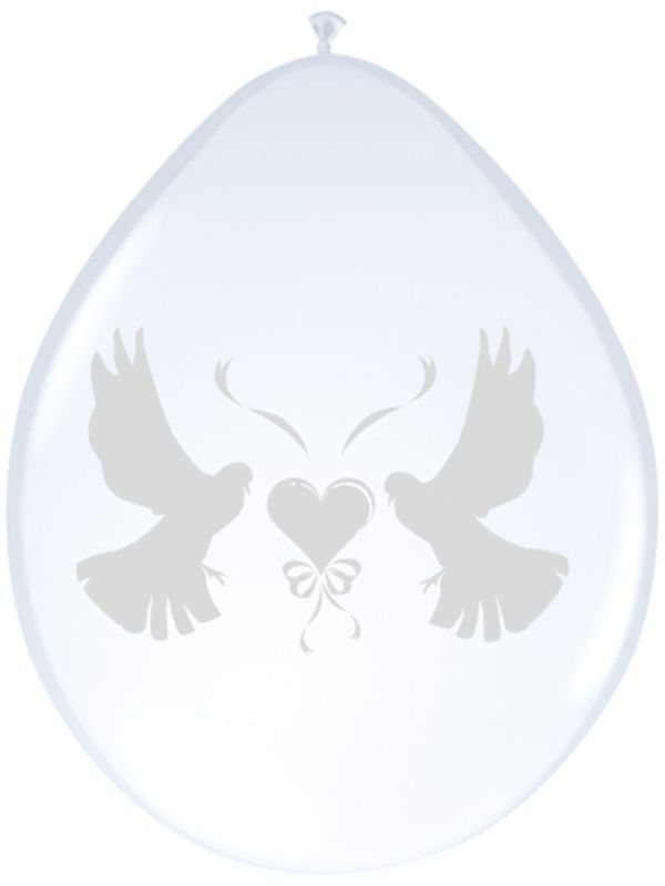 8 Romantische Bruiloft Ballonnen Duiven 30cm