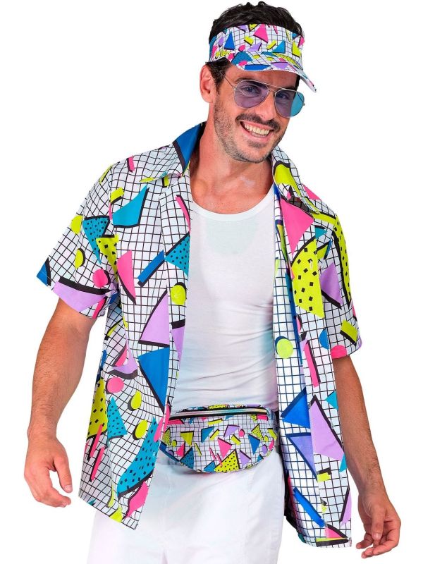 80s Disco Shirt Heren Wit