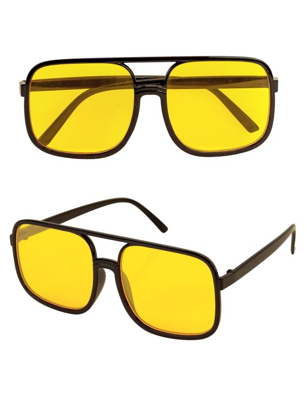 80s Hiphop Zonnebril Geel Dames Heren