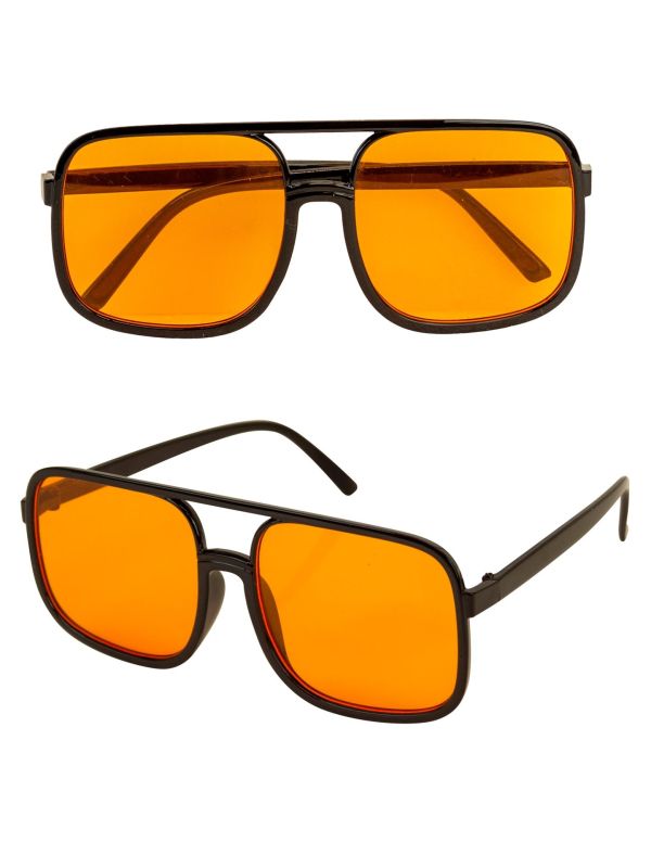 80s Hiphop Zonnebril Oranje Dames Heren