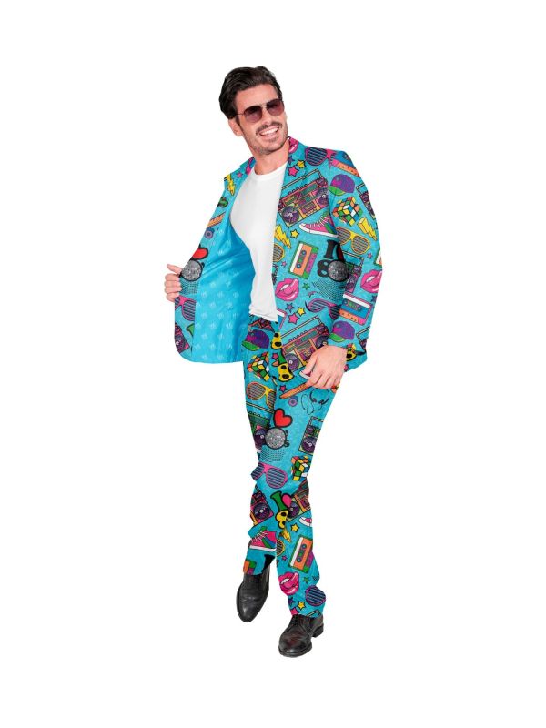 80's Lover Kostuum Heren Blauw