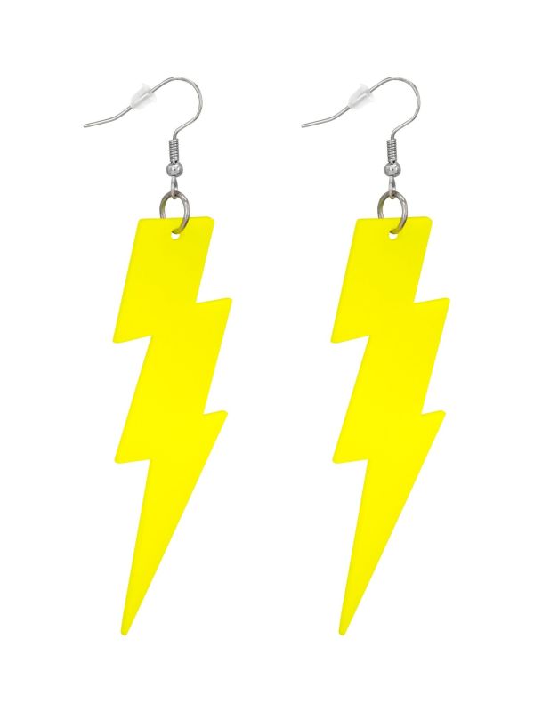 80s Neon Gele Bliksem Oorbellen Dames
