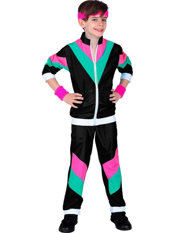 W WIDMANN MILANO Party Fashion - Trainingspak voor kinderen, jaren 80-outfit, joggingpak, carnavalskostuum