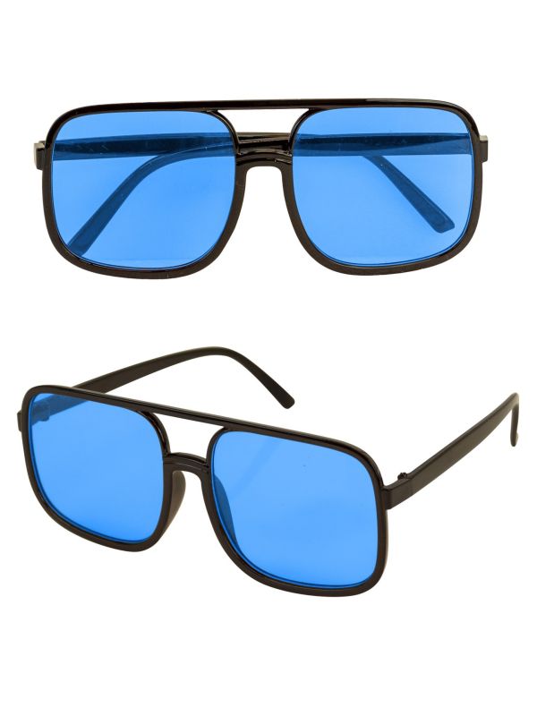 90s Hiphop Zonnebril met Blauwe Glazen