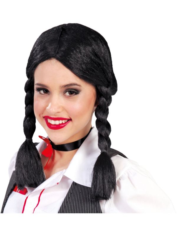 Addams Family Vlechten Pruik