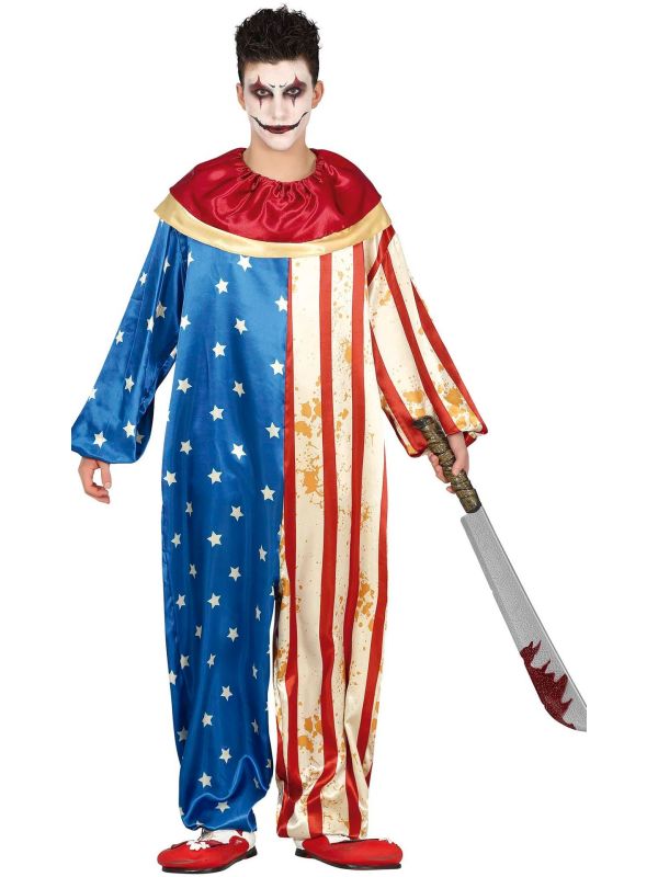Amerikaanse Killerclown Kostuum Tiener 14-16 Jaar