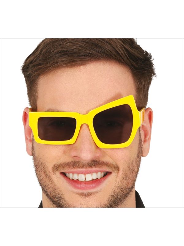 Asymetrische Gele Zonnebril Retro
