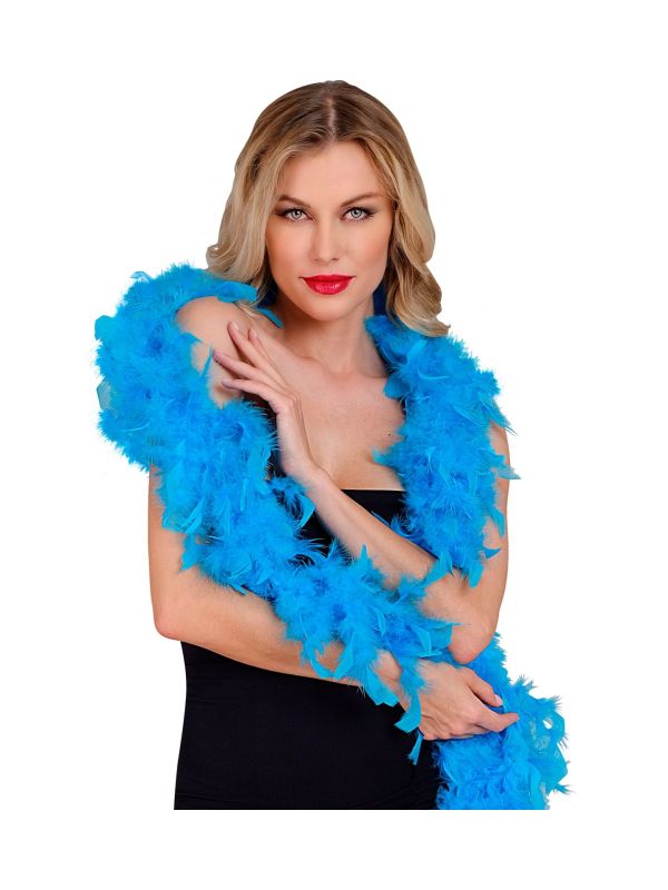 Azuur Blauwe Luxe Veren Boa 180cm