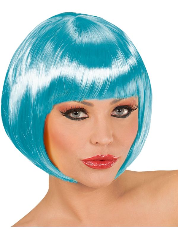 Azuurblauwe Boblijn Pruik