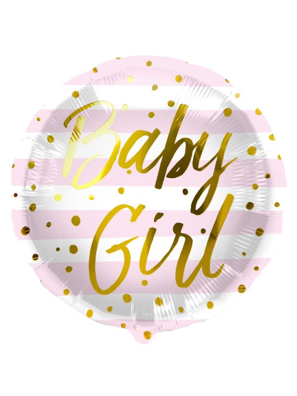 Baby Girl Strepen Roze Folieballon