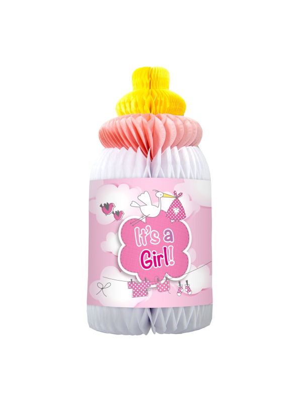 Babyfles Roze Honingraat Versiering