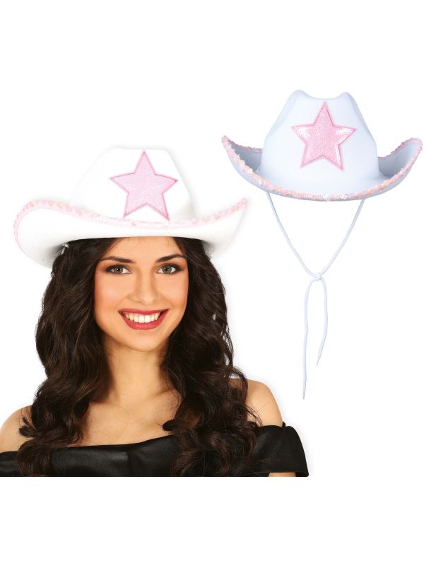 Bachelorette Party Cowbowhoed Wit-Roze