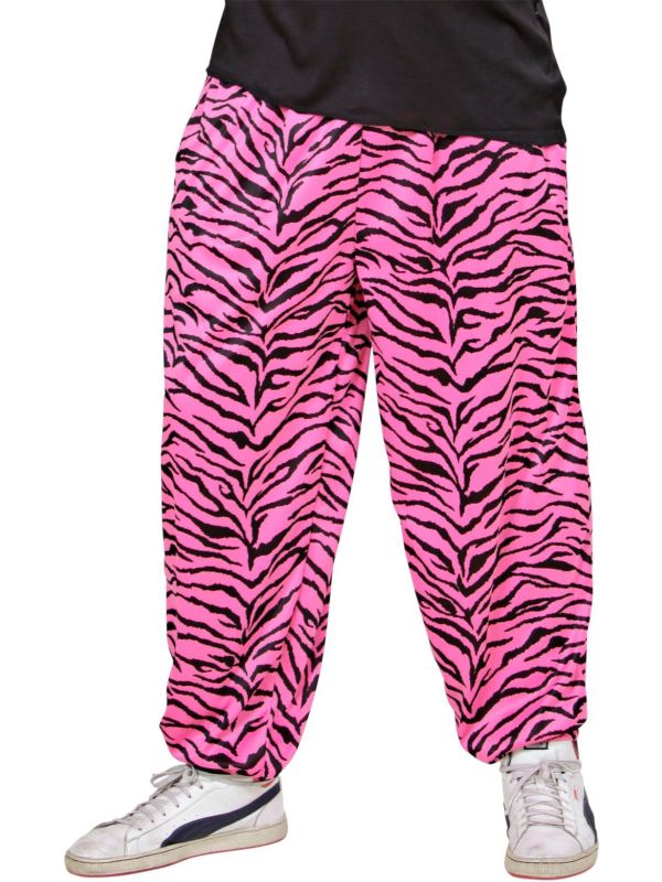 Baggy 80's Zebra Roze Broek