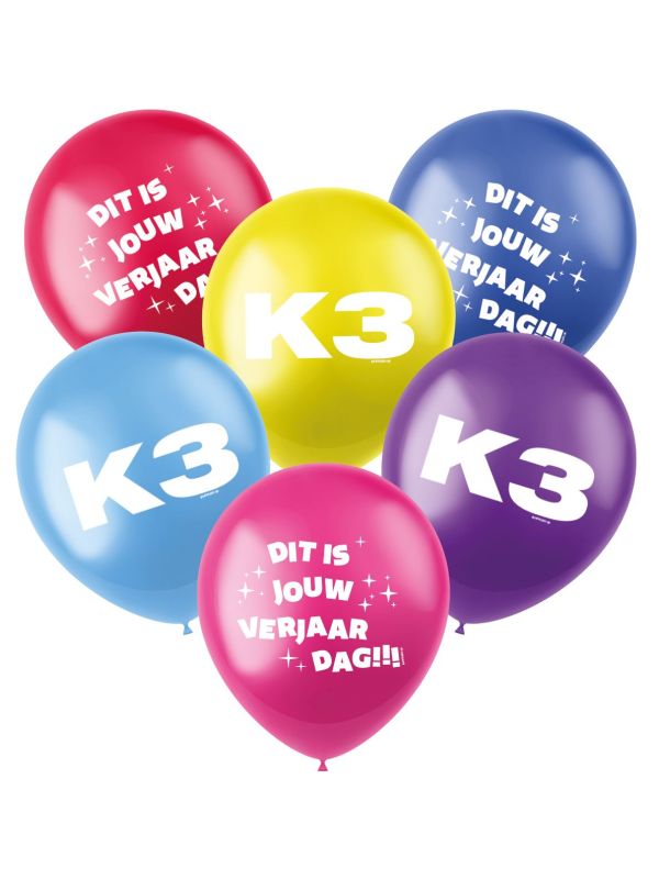 Ballonnen set K3 Verjaardag