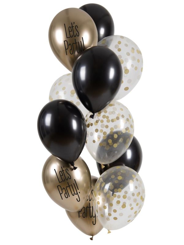 Ballonnen set Let's Party Zwart