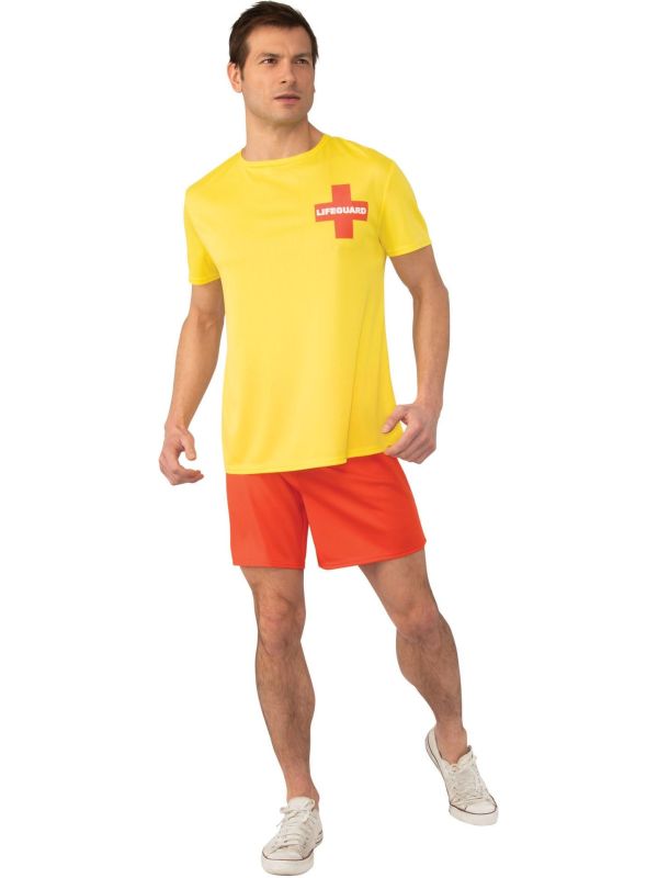 Baywatch Badmeester Outfit Geel Rood