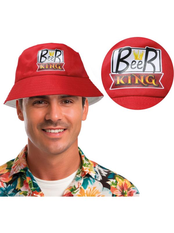 Beer King Bucket Hat Rood