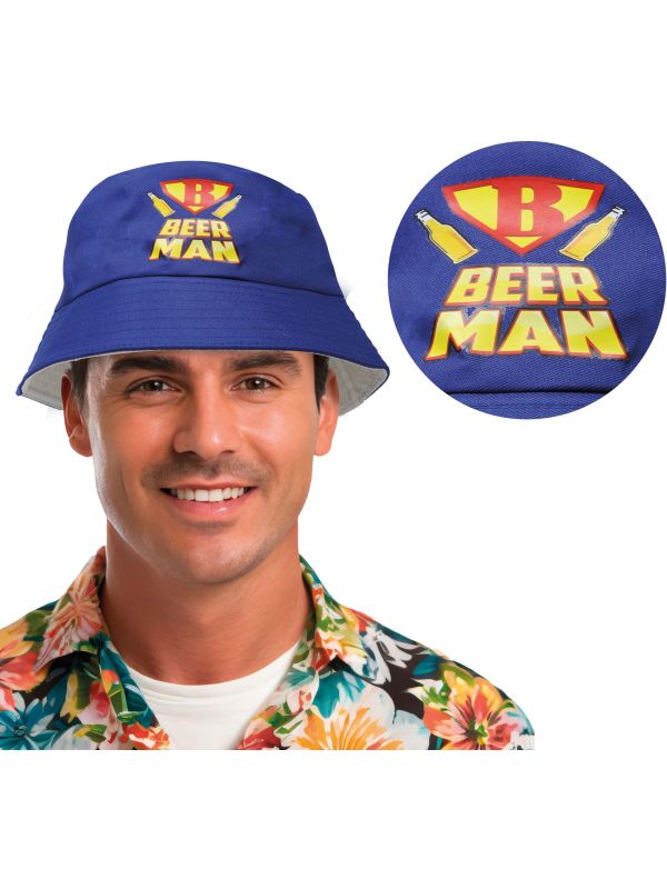 Beer Man Bucket Hat Blauw