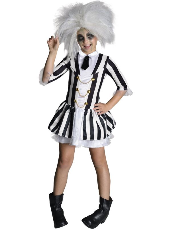 Beetlejuice Kostuum Gestreepte Halloween Outfit Meisjes