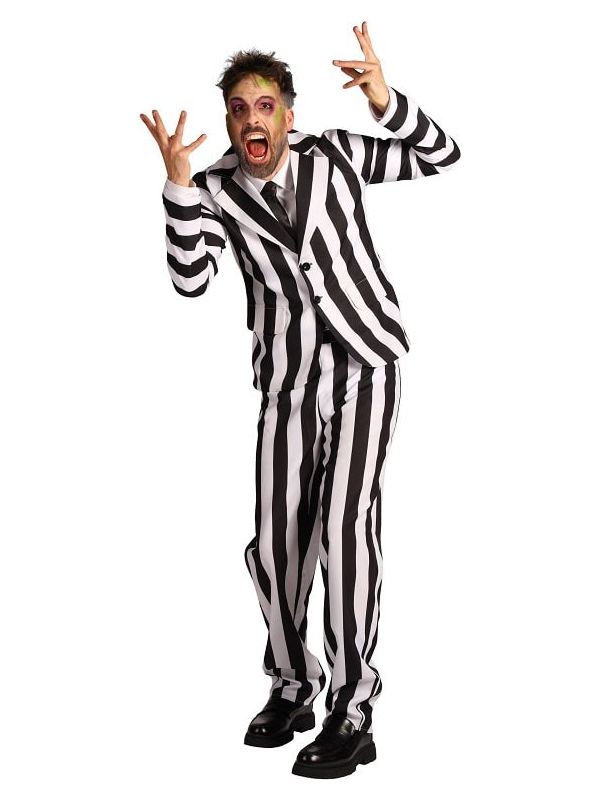 Beetlejuice Kostuum Heren Zwart Wit Gestreept Halloween