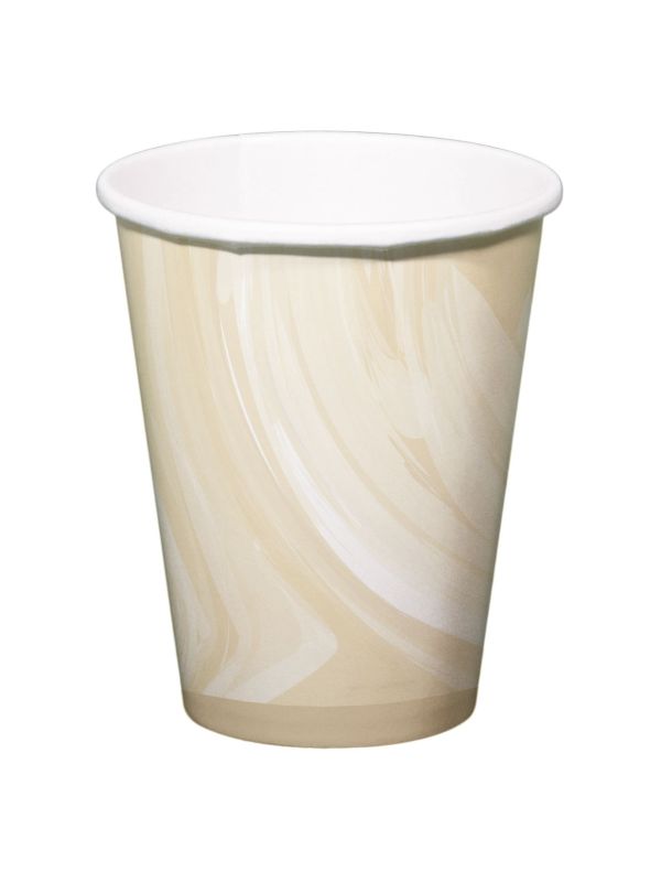 Beige Marmer Babyshower Bekers 6 Stuks