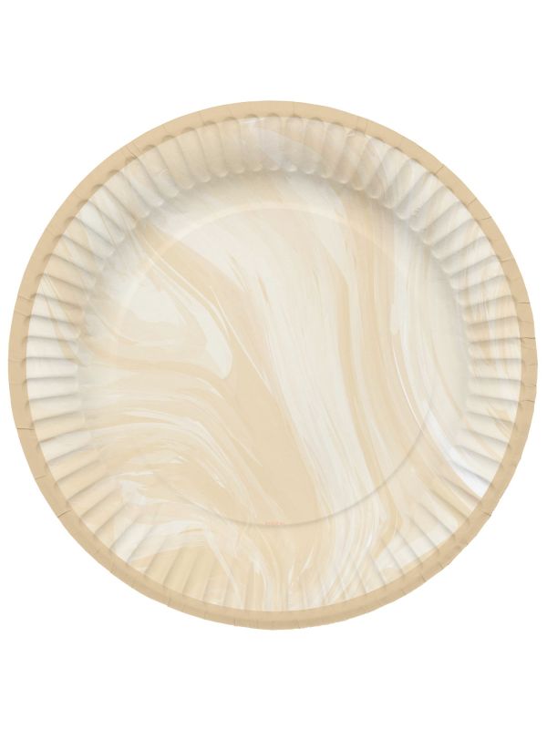 Beige Marmer Babyshower Bordjes 8 Stuks
