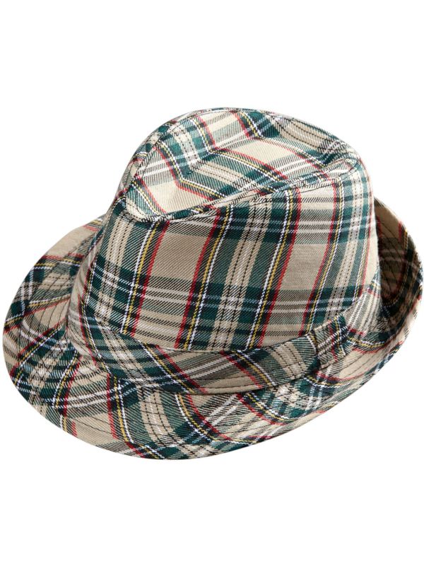 Beige Tartan Fedora