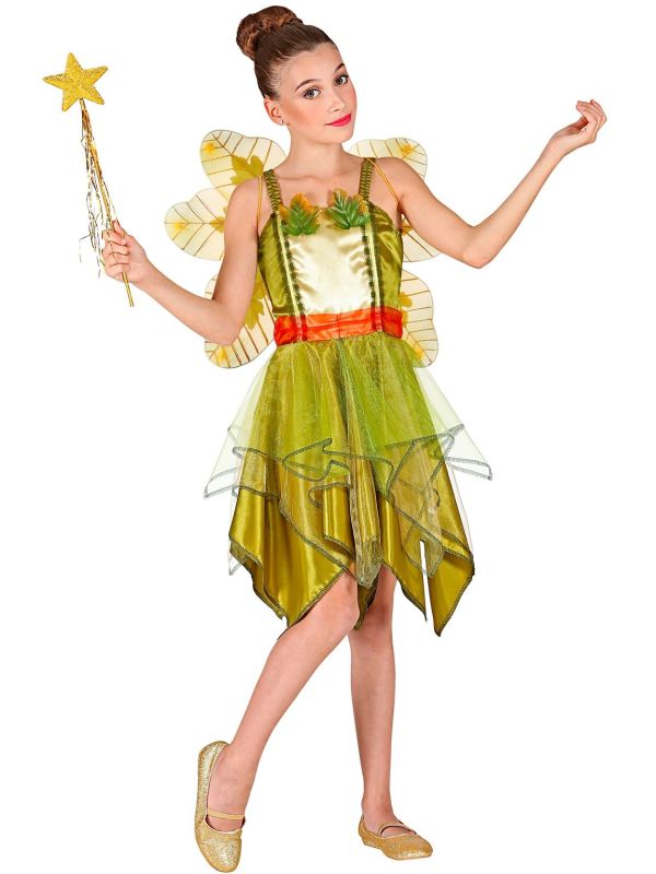 Betoverende Groene Glitter Fee Jurkje Kind