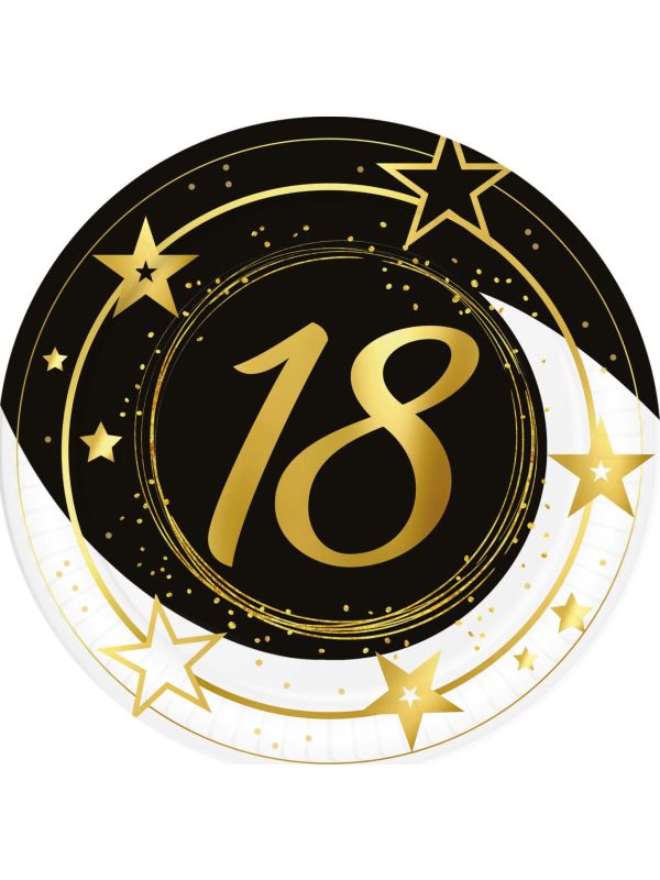 Black Gold 18 Jaar Verjaardag Wegwerp Bordjes