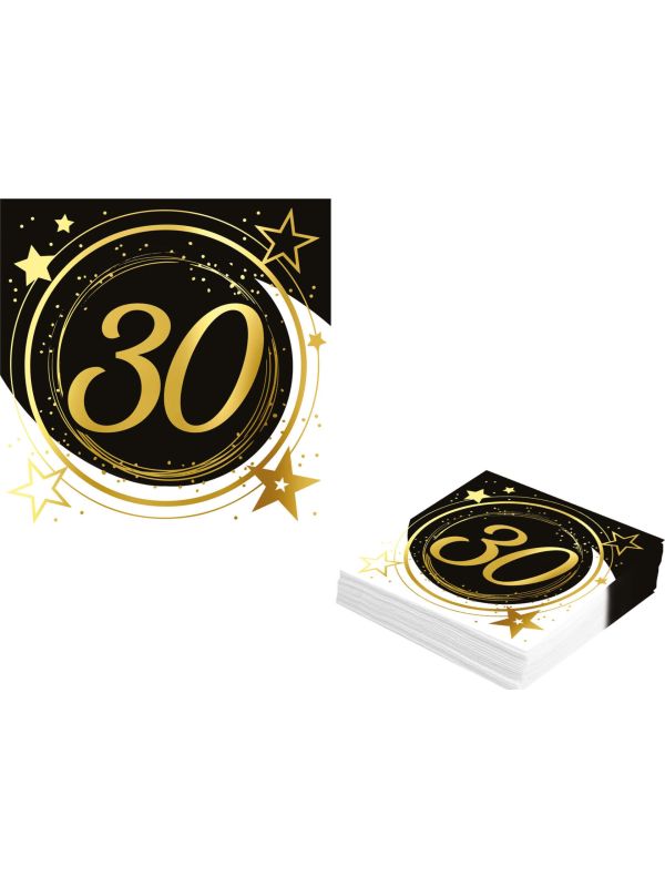 Black Gold 30 Jaar Verjaardag Servetten
