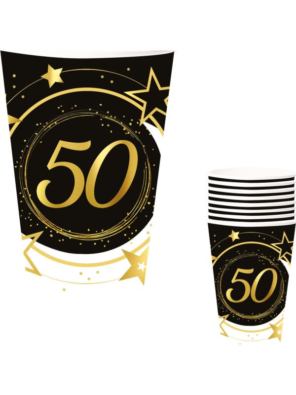 Black Gold 50 Jaar Verjaardag Partybekers