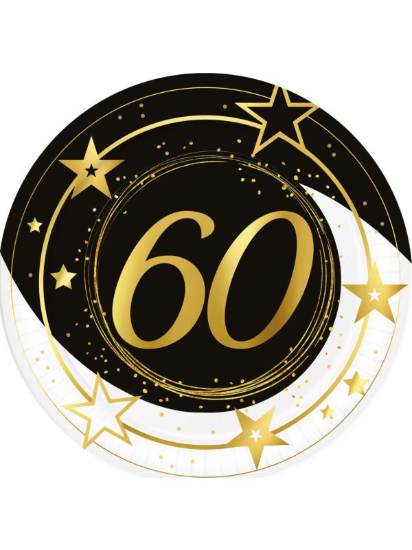 Black Gold 60 Jaar Verjaardag Wegwerp Bordjes