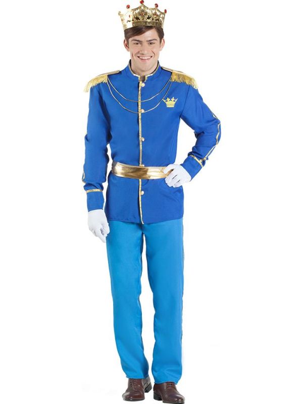 Blauw Koninklijk Prinsen Kostuum Heren