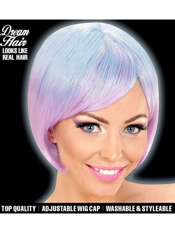 Blauw Paarse Carnavals Pruik Dames