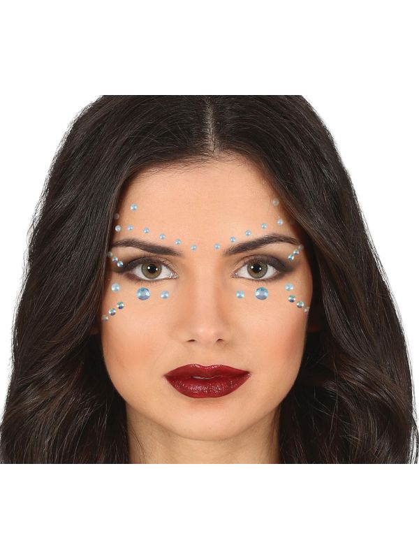 Blauw Zilveren Gezichtsjuwelen